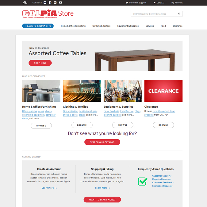 Calpia Store - PSD to HTML - Xhtmljunction's client