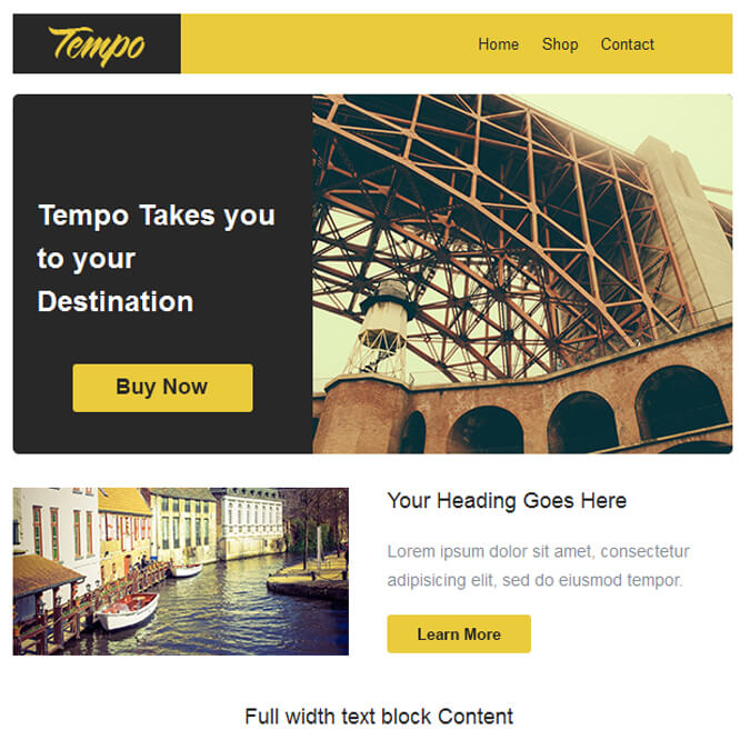 Tempo - PSD to Responsive Newsletter - Xhtmljunction's client