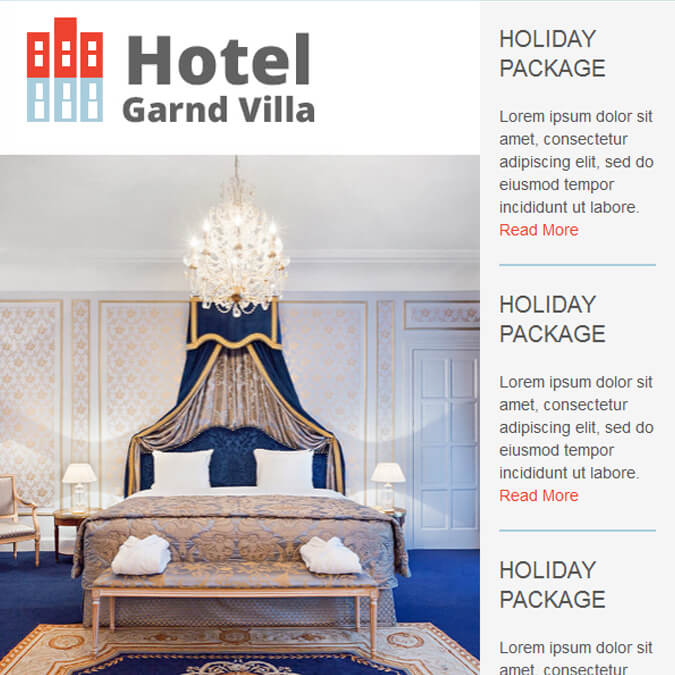 Hotel Grand Villa - PSD to Responsive Newsletter - Xhtmljunction's client