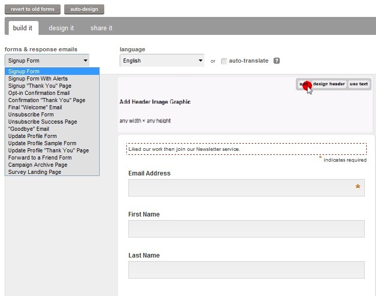 Customizing Sign Up and Other Forms Mailchimp