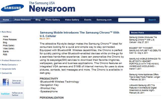 Samsung USA Newsroom Website