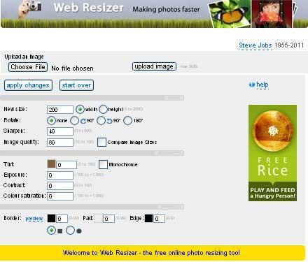 Preview of Web Resizer image optimizer
