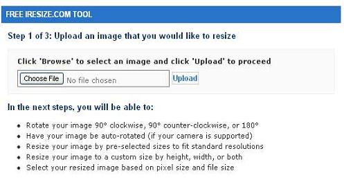 Preview of iResize image optimizer