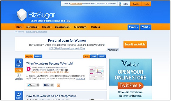 Bizsugar - Social Bookmarking Sites