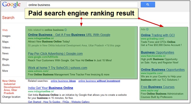 Paid Search Engine Ranking Result