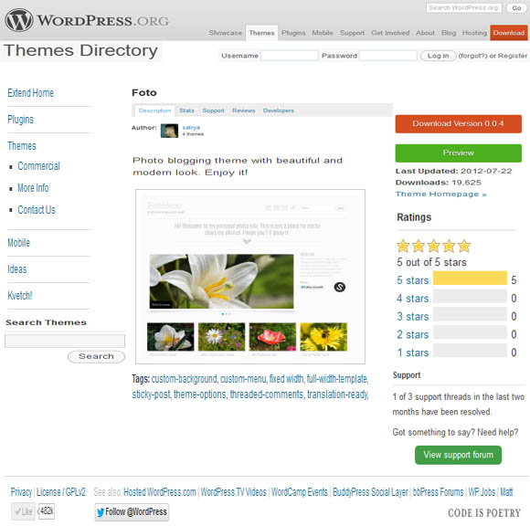 Free WordPress foto Theme