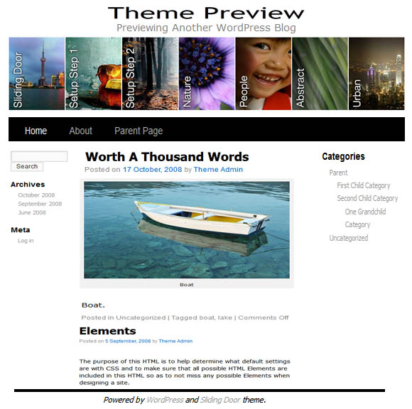 Free WordPress Sliding Door Theme