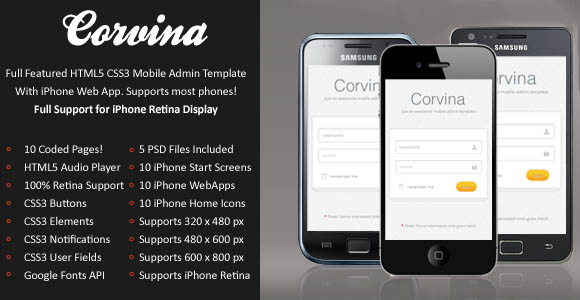 Corvina Mobile Template