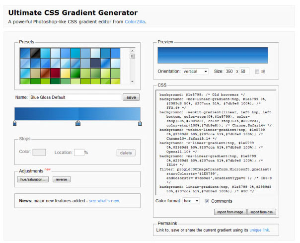 Ultimate CSS Gradient Generator Ultimate CSS Gradient Generator