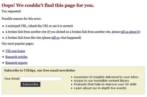 uie.com - 404 Error Page