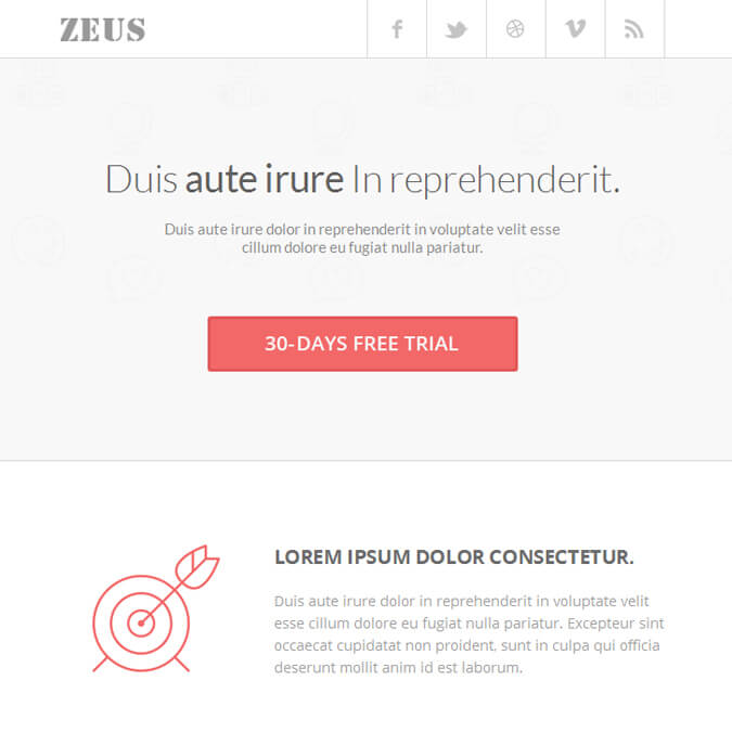 ZEUS - PSD to Responsive Newsletter - Xhtmljunction's client