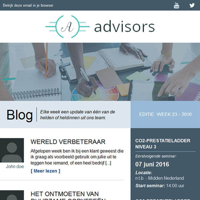 Advisors - PSD to Responsive Newsletter - Xhtmljunction's client